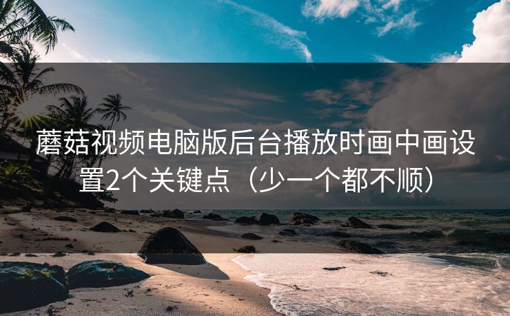蘑菇视频电脑版后台播放时画中画设置2个关键点（少一个都不顺）