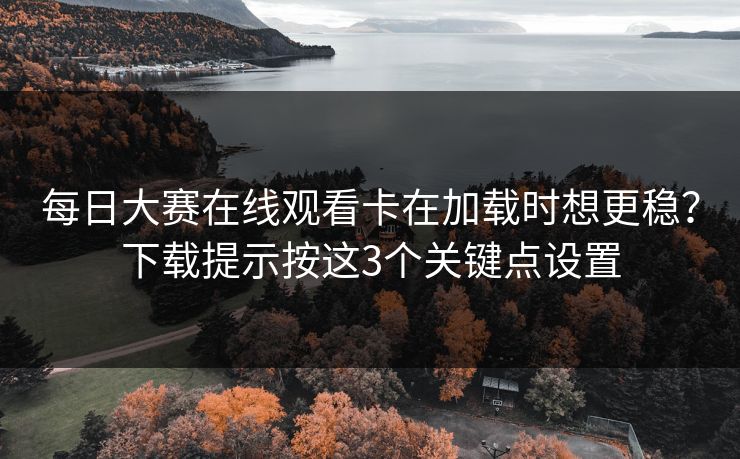 每日大赛在线观看卡在加载时想更稳？下载提示按这3个关键点设置